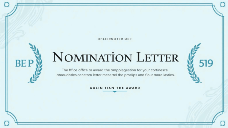 How to Write a Winning Nomination Letter