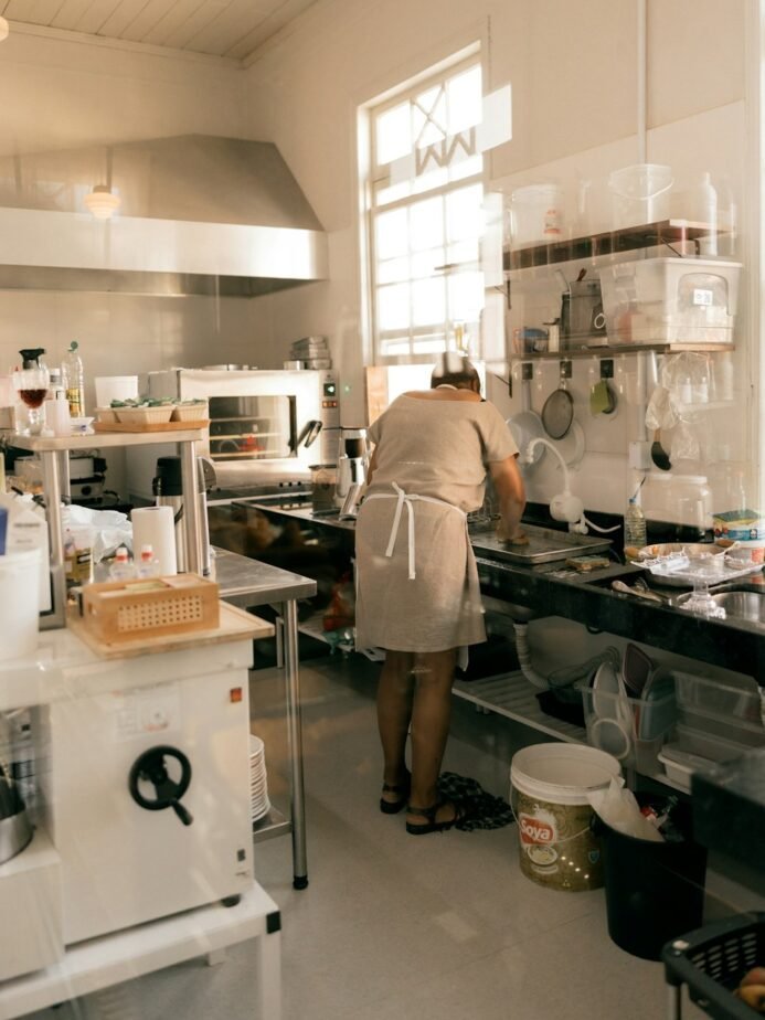 Restaurant Equipment Breakdown SOP: Emergency Action Checklist 2 Kitchen team member working at a professional station