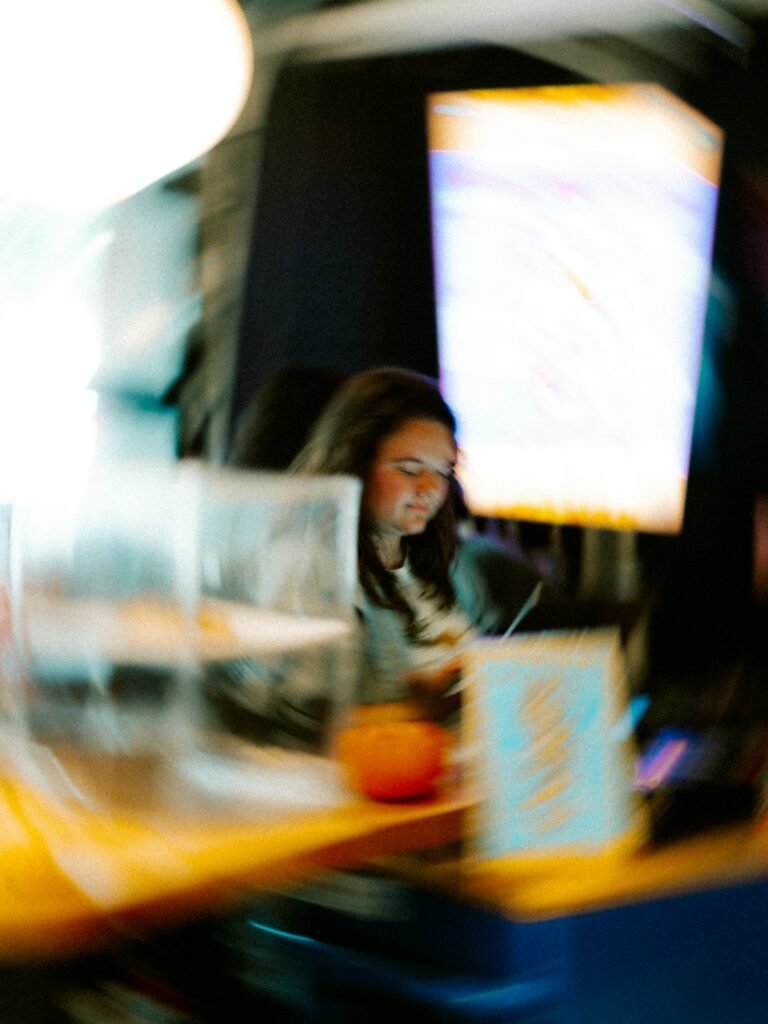 Team member working at a desk with monitor