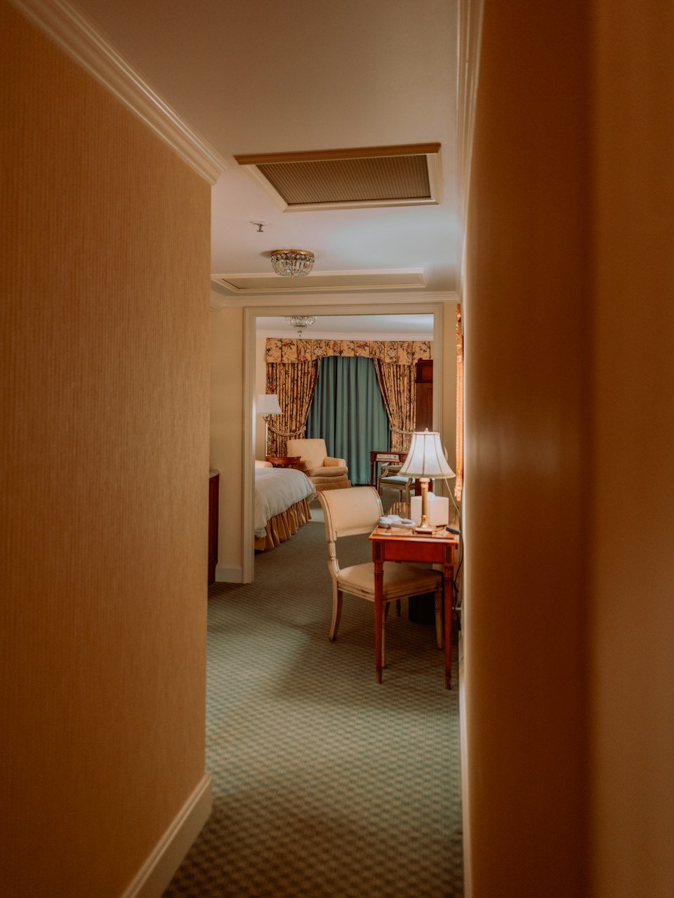 Comfortable hotel guest room and bed